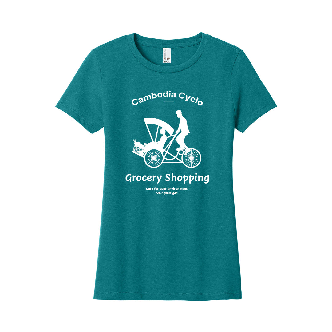 Cambodia Cyclo Grocery Shopping Women's Tee