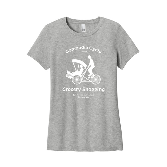 Cambodia Cyclo Grocery Shopping Women's Tee
